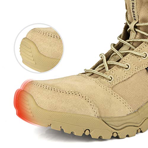 FREE SOLDIER Men's Work Boots 6 inch Lightweight Breathable Tactical Desert Boots Hiking Boots