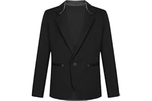 Hularka Kids Boys Long Sleeve Formal Suit Blazer Coat One-Button Gentleman Suit Jacket Outerwear for Evening Party