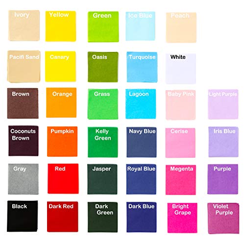 image for Exquiss 3400 Sheets Tissue Paper Squares 2 inch Bulk 34 Colors for Art
