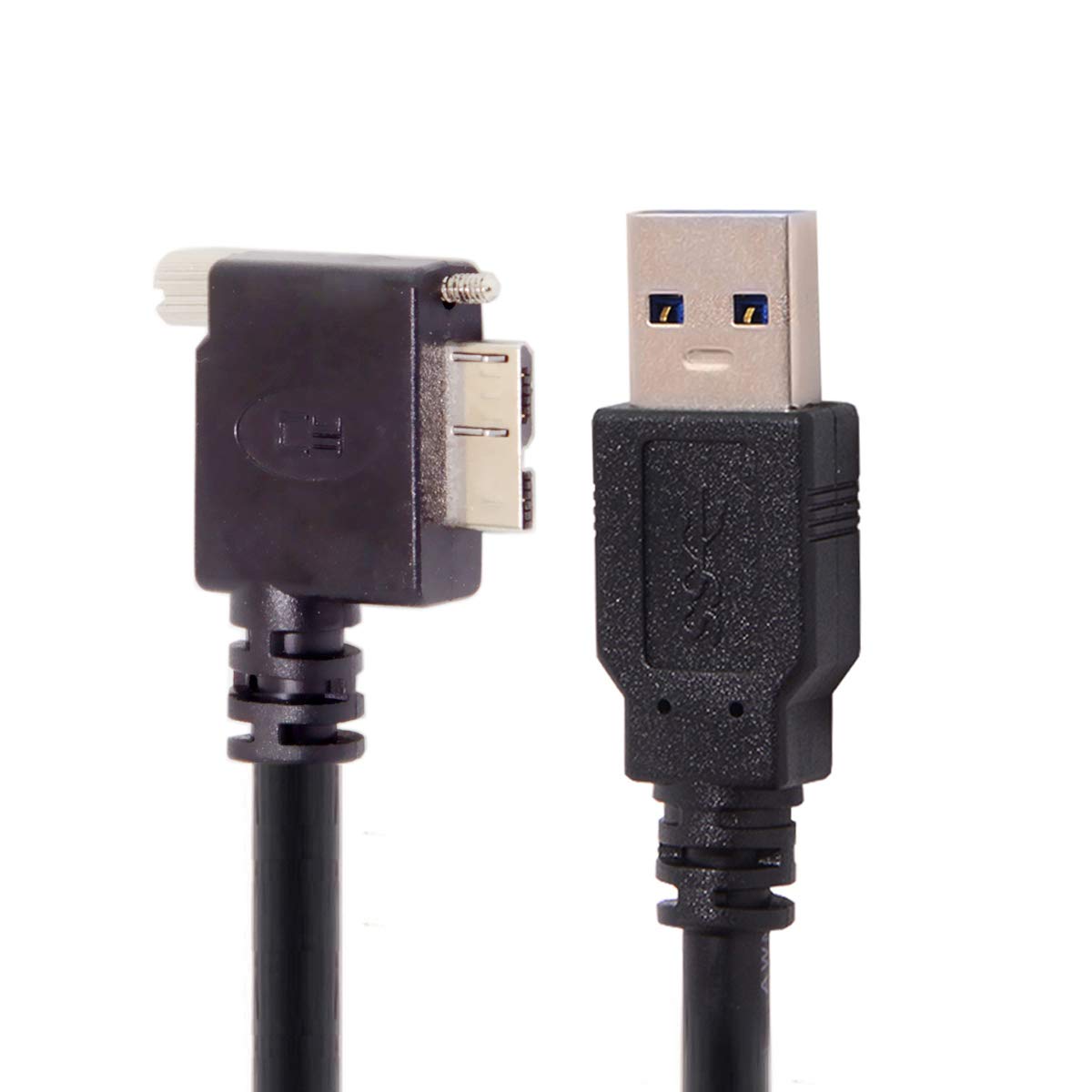 5m 90 Degree Right Angled Micro USB Screw Mount to 3.0 Data Cable for Industrial Camera