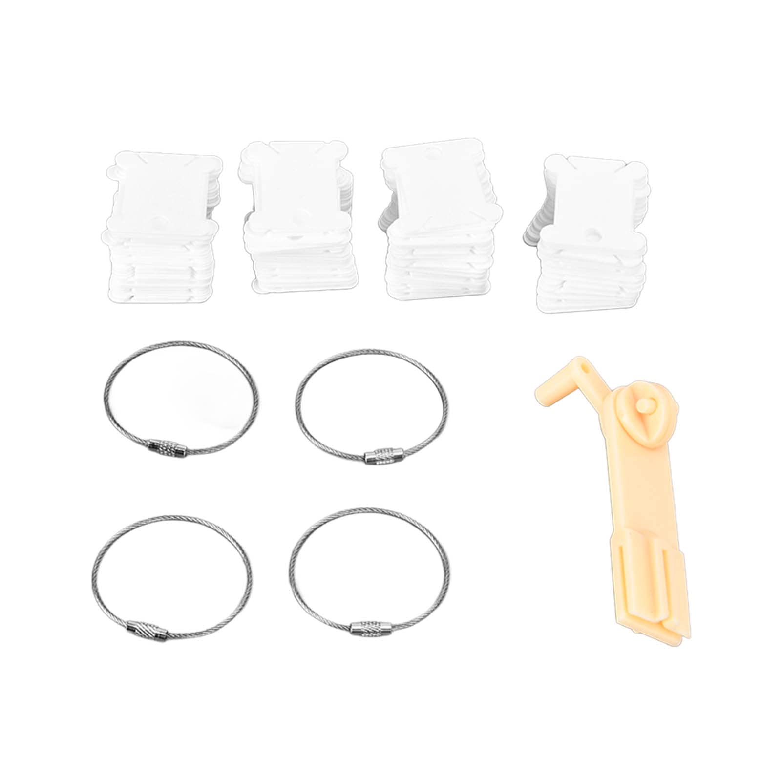 120 Pieces Plastic Floss Bobbins Thread Cards with Floss Winder and 4 Pieces Floss Bobbin Rings for Craft DIY Embroidery Sewing Storage