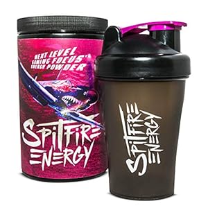 Spitfire Energy Drink voor Gamers – Combo Pack – Tub 500gr Gaming Energy Powder – Incl Pro Shaker – Bosvruchten Smaak…