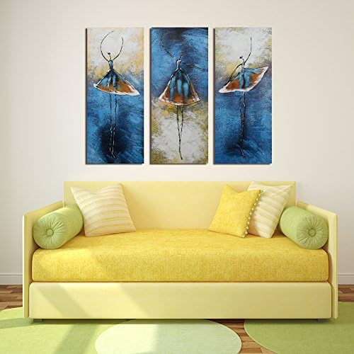 AWEVILIA Ballerina Elegant Dancer Abstract Wall Art Paintings on Canvas Stretched and Framed Modern Wall Decorations Home Decor