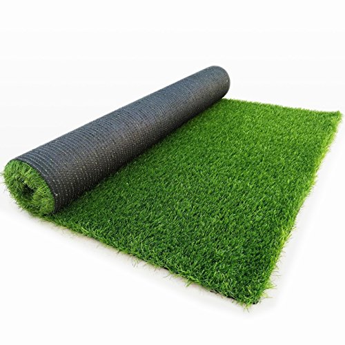 Synturfmats Premium Indoor/Outdoor Green Artificial Grass Rug - Decorative Synthetic Turf Runner Rugs Carpet with Drainage Holes, Two-Tone Green 1.2in Blades (12''x16'')