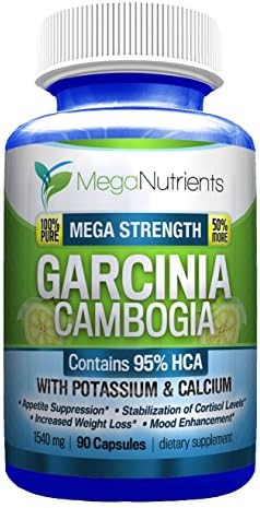 Garcinia Cambogia - NEW! | 95% HCA | 100% Pure with Potassium &amp; Calcium | Mega Strength: 1540mg with 50% More Capsules