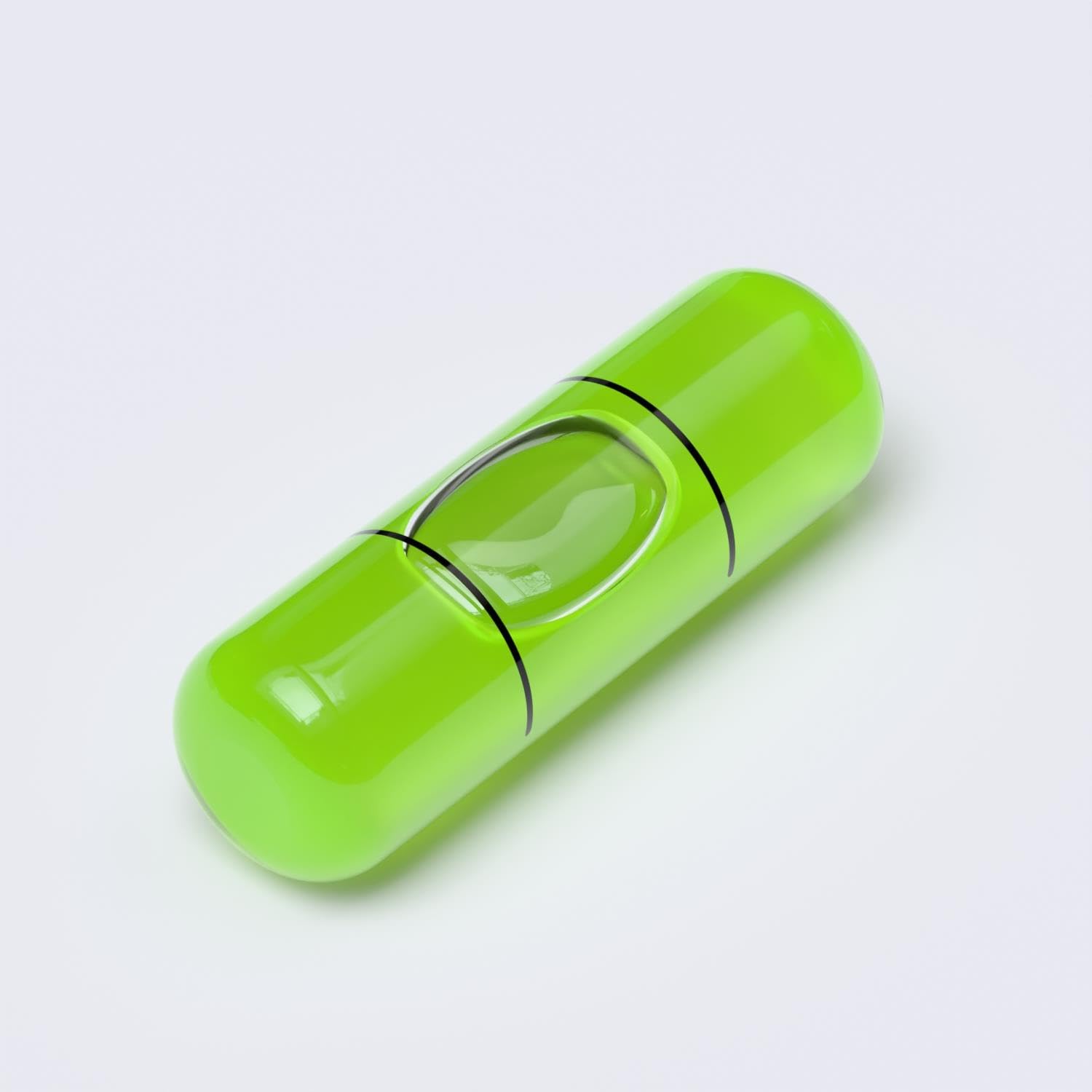 Replacement Level Glass Vial, Spirit Bubble Level, no Nib, Accurate, Green, 25mm x 8mm RGV-258-G