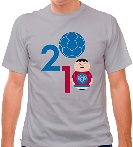 Russia World Cup 2018 Soccer T-Shirt, Cool Grey, Large