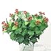 Htmeing 2pcs Artificial Bushes Holly Spray Berries Cedar Leaf Stems Christmas Flowers Leaves Home Party Decoration (Green)