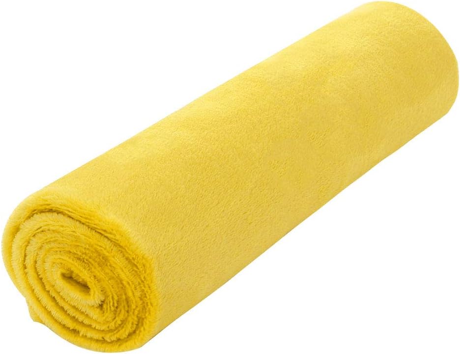 sourcing map Flannel Fleece Blanket Soft Lightweight Plush Microfiber Bed or Couch Blanket, Yellow 70 x 100cm