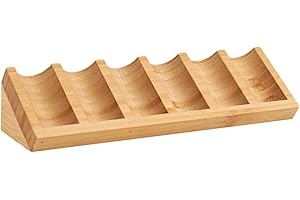 Almencla Essential Oil Storage Rack Holder 6 Slots Desk Portable Durable Bamboo Practical Perfume Tray Diffuser Stand Organiz