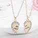 Hosaire 2 Pcs Pendant Necklace Couples Stainless Steel Best Friend Necklace for Lover