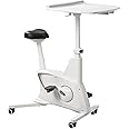 FLEXISPOT V9 3-IN-1 Exercise Bike, All-in-one Under Desk Bike with Pedal Exerciser, Indoor Cycling Bike with Adjustable Resistance/LCD Display/Seat/Desktop 350LBS Heavy Duty, Stationary Bike for Home