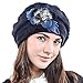 F&N STORY Lady French Beret Wool Beret Chic Beanie Winter Hat(BR022-Navy Angora)