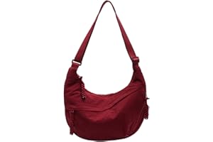 TWOYOMN Crossbody Nylon Crescent Bag for Women - Lightweight Small Hobo With 2 Pack Inner Dumpling Bag - Casual