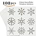 Pawliss Snowflake Window Glitter Christmas Decorations Ornaments 12 Sheets 108 Pieces