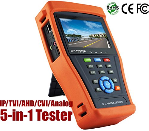 HDView 5-in-1 Touchscreen POE CCTV Tester for IP/AHD/CVI/TVI/Analog Cameras, Support Up to 5MP TVI AHD, 4MP CVI, 8MP 4K IP, 12V DC Power Out, Network Cable Tester, Rechargeable, WiFi, Audio in/Out (Best Network Cable Tester Review)