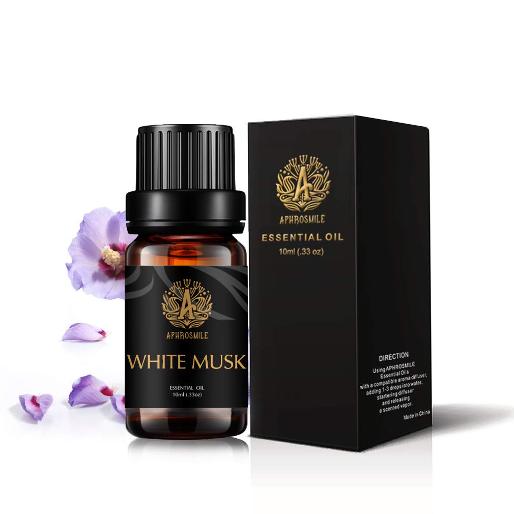 White Musk Essential Oil for Diffuser, Therapeutic Grade White Musk Scented Oil, Aromatherapy Essential Oil White Musk Fragrance for Massage, Humidifier 0.33oz-10 ml