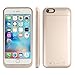 iPhone 6S Plus / 6 Plus (not for iPhone 6 / 6s) Battery Case Charger [Extra Bonus-Tempered Glass Screen Protector], 6800mAh External Battery Backup Protective Charger Case (Gold)
