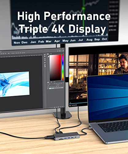 14 in 1 Laptop Docking Station Dual Monitor, USB C Docking Station ...