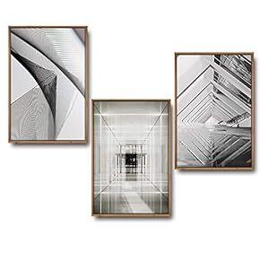 3 Piece Framed Canvas Wall Art for Living Room, Bedroom Buildings Theme Canvas Prints for Home Decoration Ready to Hang - 16"x24"x3 Panels