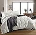 3-piece Luxury 100% Egyptian Cotton Solid Color Duvet Cover Set,Smooth & Ultra Soft (Queen, Cream White)