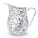 Enamelware Pitcher, 3 quart, Grey/White Splatter