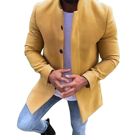 Luckycat Herren Winter warme Wollmantel Volltonfarbe Business Casual Trenchcoat Outwear Winterjacke Steppjacke Daunenjacke Pa