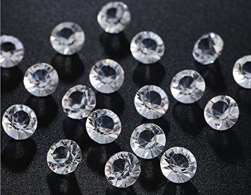 Miraclekoo 2000 Pcs 10mm Clear Acrylic Diamonds Table Confetti Crystals for Wedding Bridal Shower Party Decorations Vase Fillers