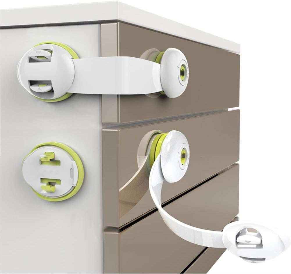 12 Blocca Cassetti Per Bambini - Trasparenti, No Trapano, Adesivi