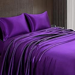 Homiest 3pcs Satin Sheets Set Luxury Silky Satin