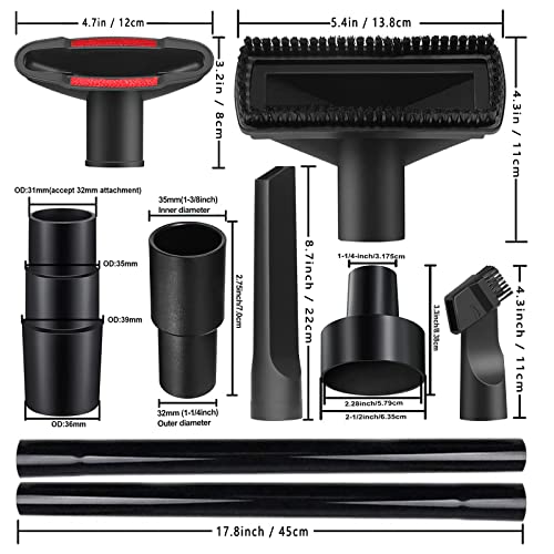 13Pcs Universal Vacuum Attachment Kit 1-1/4" Vacuum Hose Adapter Wet Dry Plastic photo 10