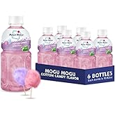 Mogu Mogu Drink Cotton Candy (6 Bottles) Delicious drinks made with nata de coco (coconut jelly). Fun chewable juice boxes for kids. Famous Asian drinks. Juice bottles made for adults and kids. Ready to drink
