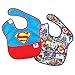 Bumkins Bibs for Girl or Boy, SuperBib Baby and Toddler for 6-24 Months, Essential Must Have for Eating, Feeding, Baby Led Weaning, Mess Saving, Waterproof Soft Fabric, 2-pk Batman and Superman