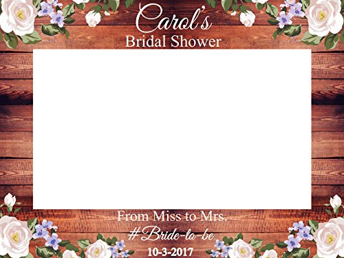 image for speedyorders Custom Floral Bridal Shower Photo Booth Frame - Sizes 36x