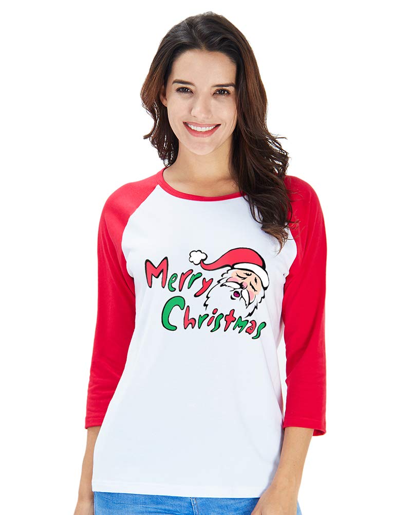 Goodstoworld Christian T-Shirt Women Raglan Long Sleeve Blouse Tee Xmas Top Baseball T Shirt