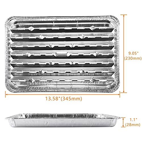 Mudouluo 20 Pack Disposable Aluminum Foil Broiler Pans Grill Liners