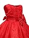 NNJXD Girl Sleeveless Lace 3D Flower Tutu Holiday Princess Dresses Size 7-8 Years Red