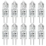 20W G4 Halogen Light Bulbs G4 Bin-Pin Base Light Bulb JC Type 12 Volt Dimmable Soft White 2800k (Pack of 10)