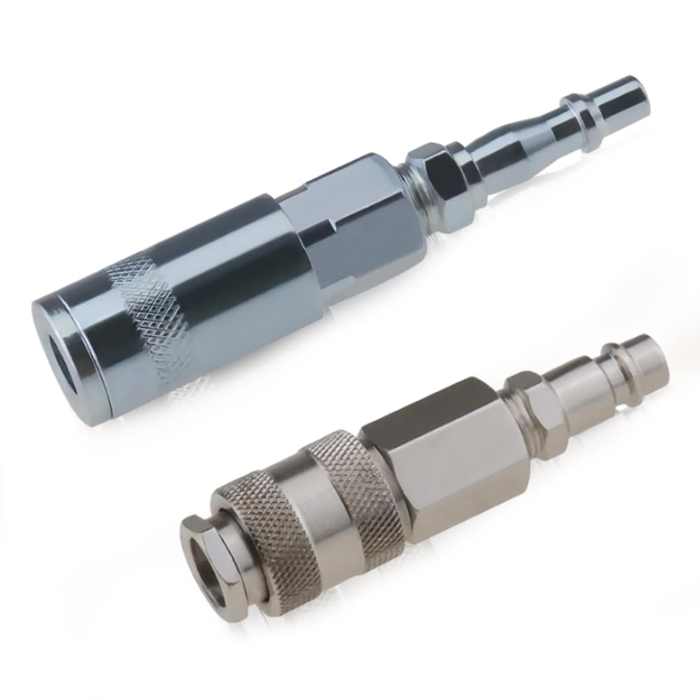 2-Pack Air Fitting Converter Adapters ，1/4 Inch BSP to Euro & PCL Air Line Hose Compressor Fittings