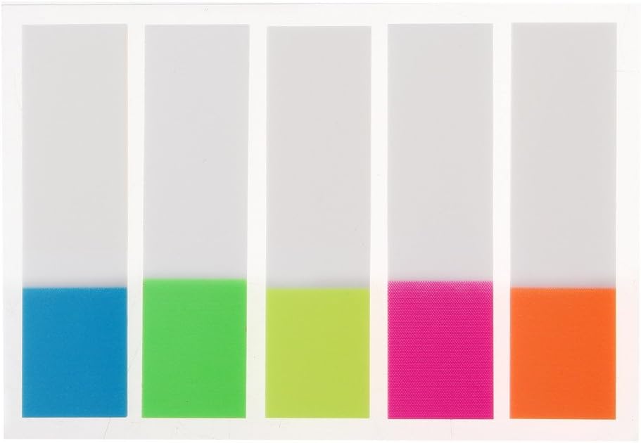 400 Pieces Page Markers, Pengxiaomei Sticky Note Tabs, Neon Colors Adhesive Page Index Tabs Flags : Office Products