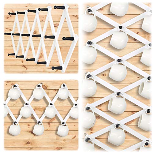 Dseap Accordian Wall Hanger 16” High Wooden Wall Expandable Coat Rack