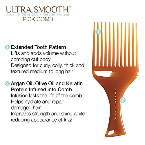 Cricket Ultra Smooth Hair Pick Comb for Curly, Thick, Medium to Long Hair, Facial Hair Pricepulse