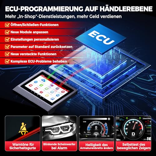 LAUNCH X431 V+ PRO 5.0, OBD2 Diagnostic Tool Professional ECU Coding, OE Level Multibrand Diagnostic Tray with Diagnostic Device Car with 55+ Reset Service, 2 Year Update Better for Workshops