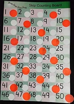 UpToSchoolWorksheets Skip Counting Board with 50 Counters