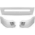 Compatible With VOLVO VNL TRUCK 04-15 BUMPER SET CORNER LEFT RIGHT CENTER PAINTED WHITE VNL VN EXTENSION P3029