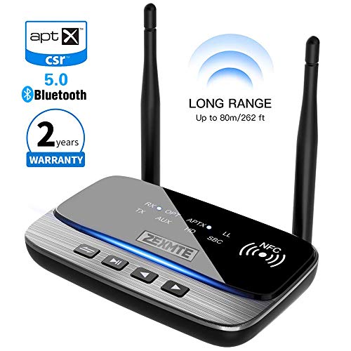 ZEXMTE Long Range Bluetooth 5.0 Transmitter Receiver 3 in 1 Wireless Bluetooth Audio Adapter Support aptX HD & aptX Low Latency, Optical RCA AUX 3.5mm for TV Home Music Streaming Stereo System - Thumbnail 7