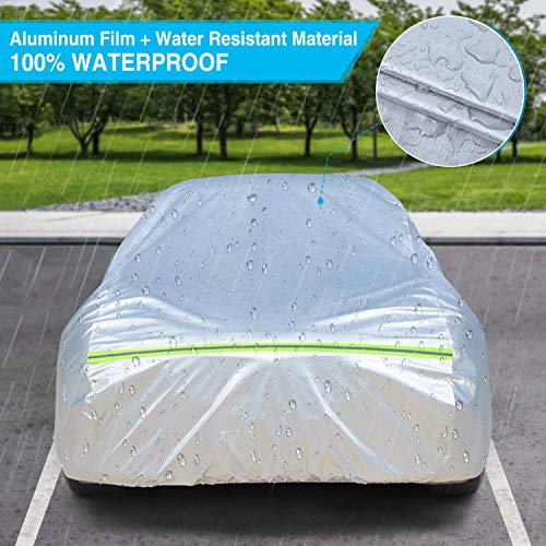 KAKIT SUV Cover Waterproof All Weather 5 Layers Windproof Dustproof UV Protection Universal Fit Full Car Cover with Door Zipper for SUV Up to 188"