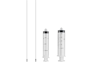 GRIVER Super Long Industrial Syringes with 14 Gauge 13.5 Inch Luer Lock Needle TipIdeal for Aquarium PlantingDispensing and I