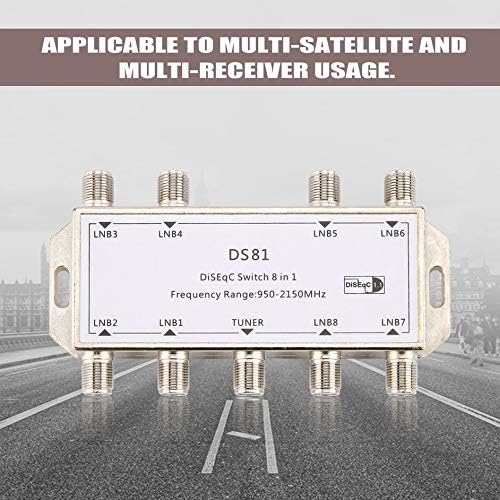 hoden DS81 8 in 1 Satellite Signal DiSEqC Switch LNB Receiver Multiswitch Heavy Duty Zinc Die-cast Chrome Treated