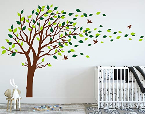 blowing tree wall decal